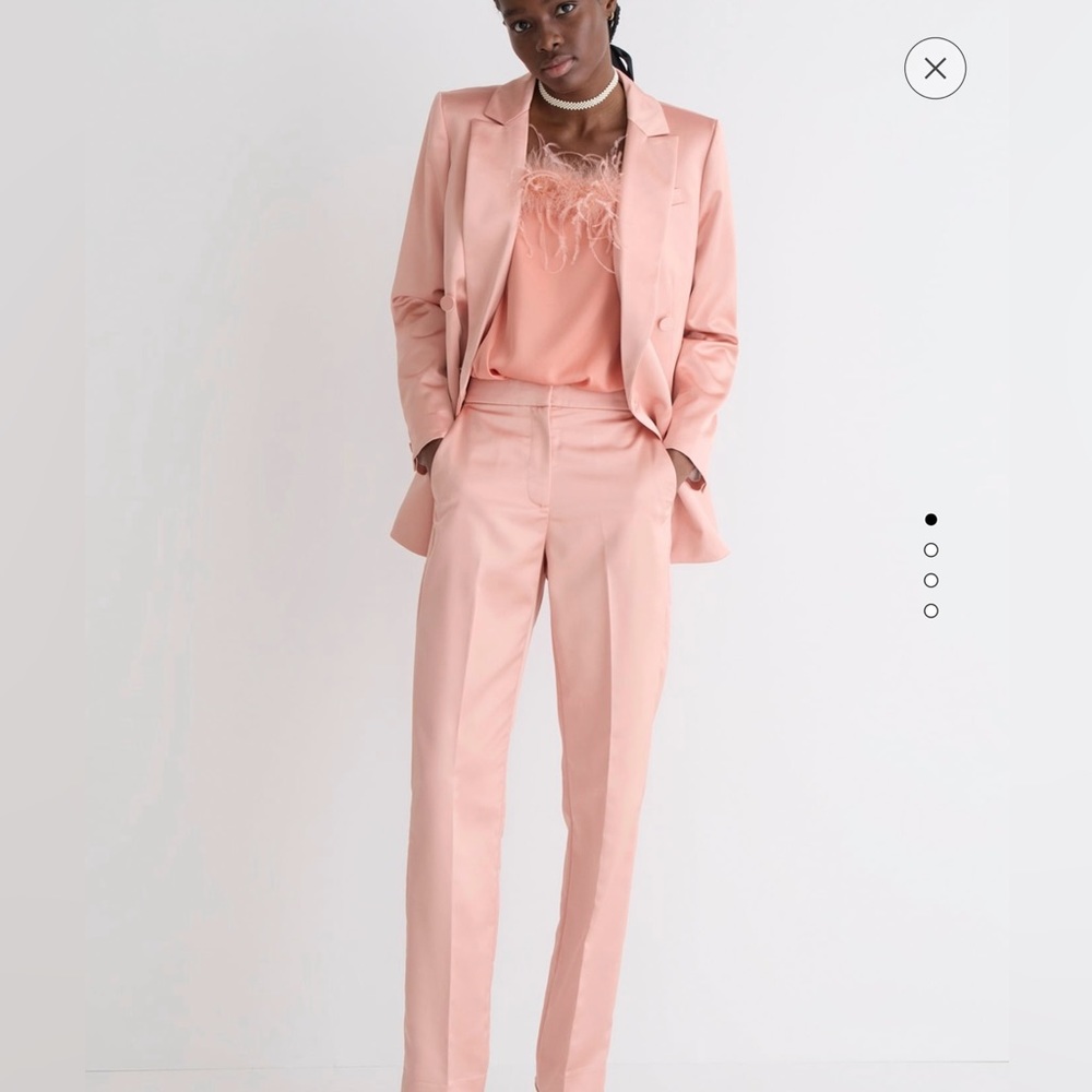 Tall full-length Kate straight pant in structure satin.